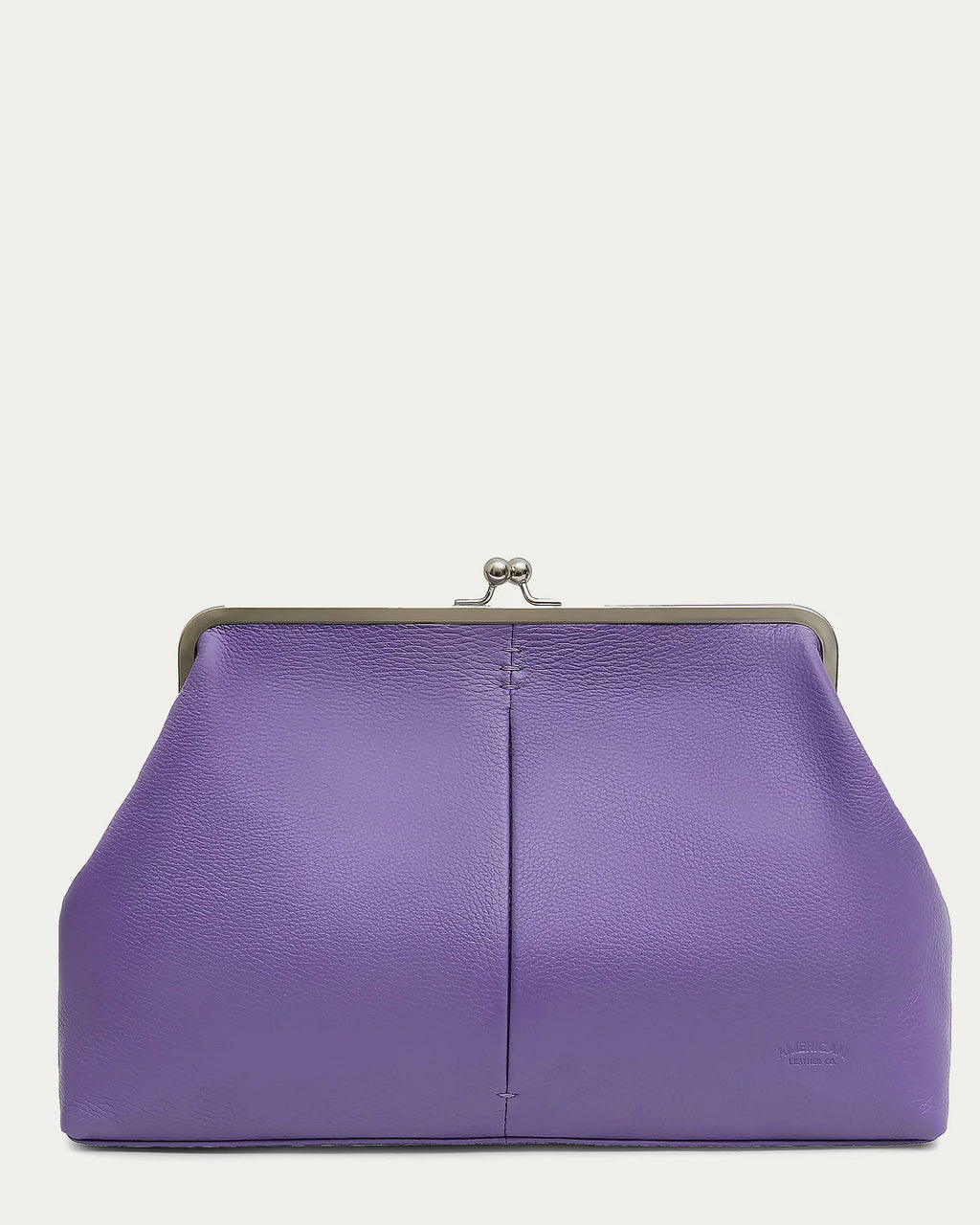 Grace Raffia Oversized Kiss Lock Clutch - Dusted Grape