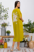 041626 Chartreuse Oversized T-shirt Dress
