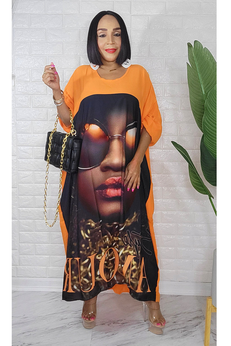 052123 The Orange Lady Face with Sun Glasses Print