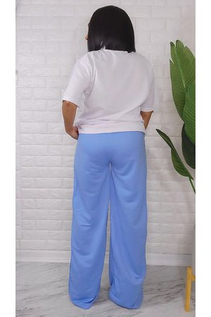 052523 Blue/White Lady Head Pant & Top Set