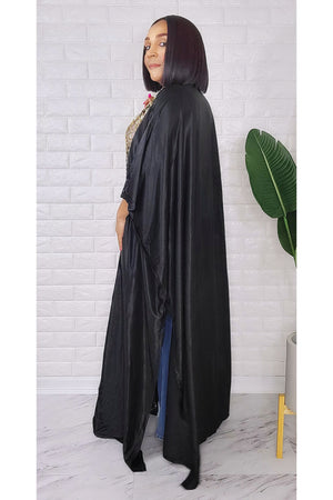 050223 The Black & Gold Imperial Kimono Duster One Size Fit All