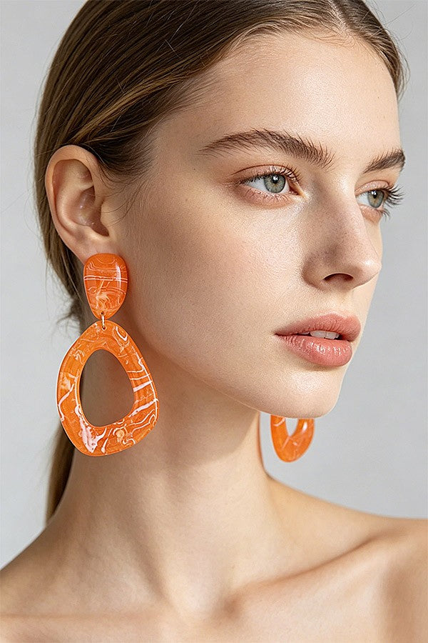 042926 Neon Marble Abstract Earrings