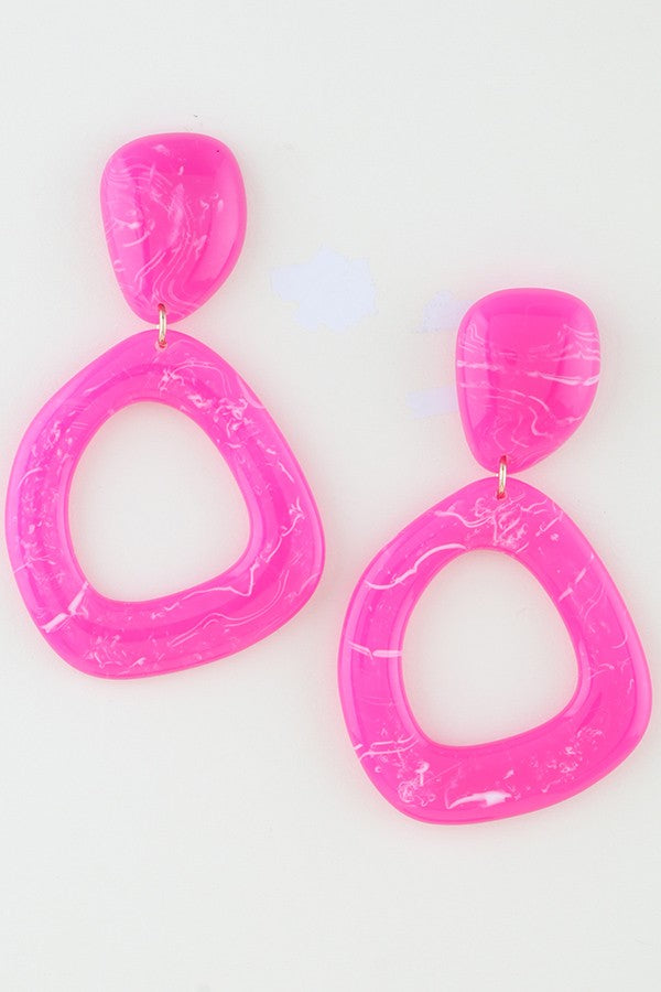 042926 Neon Marble Abstract Earrings