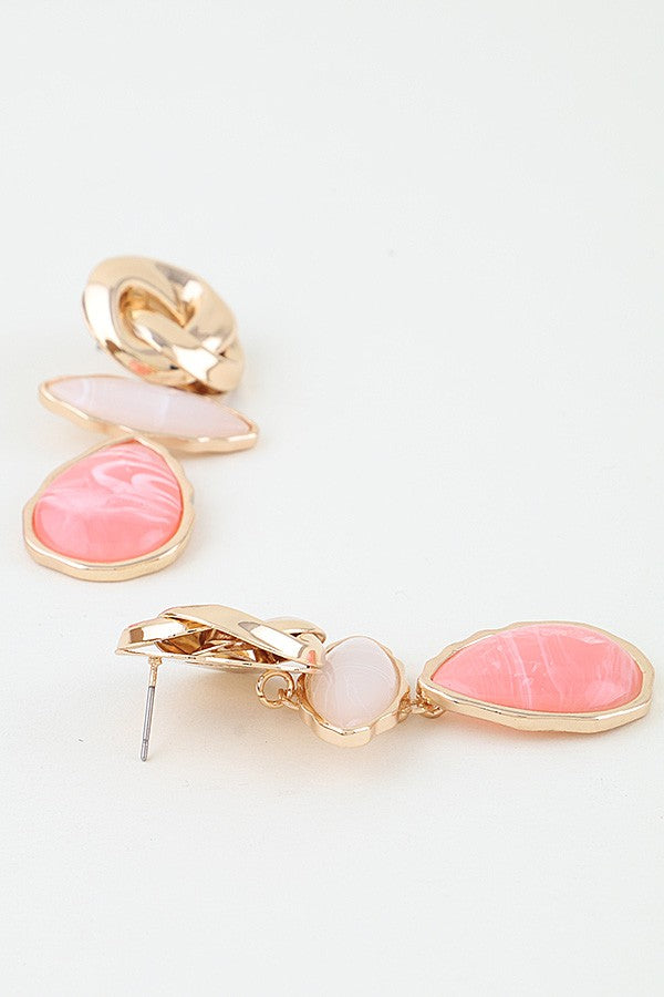 042926 Modern Marble Stone Knot Earrings