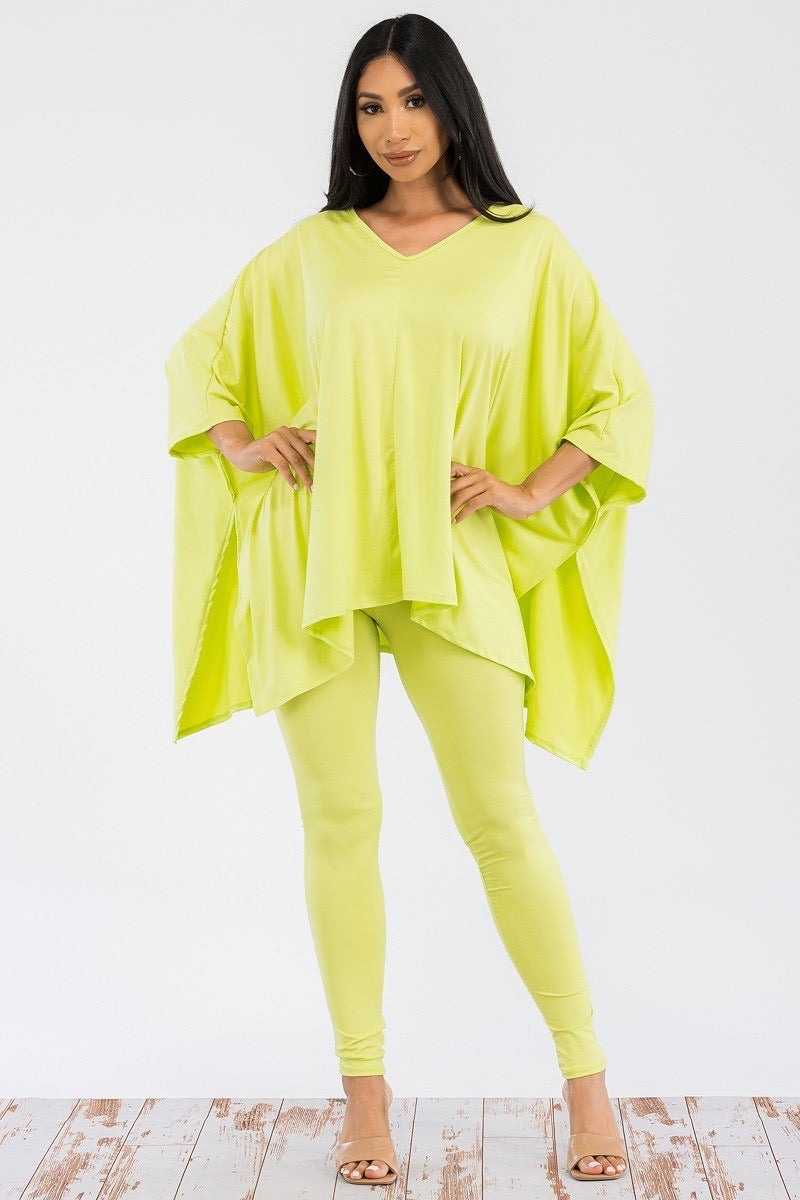 051723 The Lime 2 Pieces Top & Leggings Set