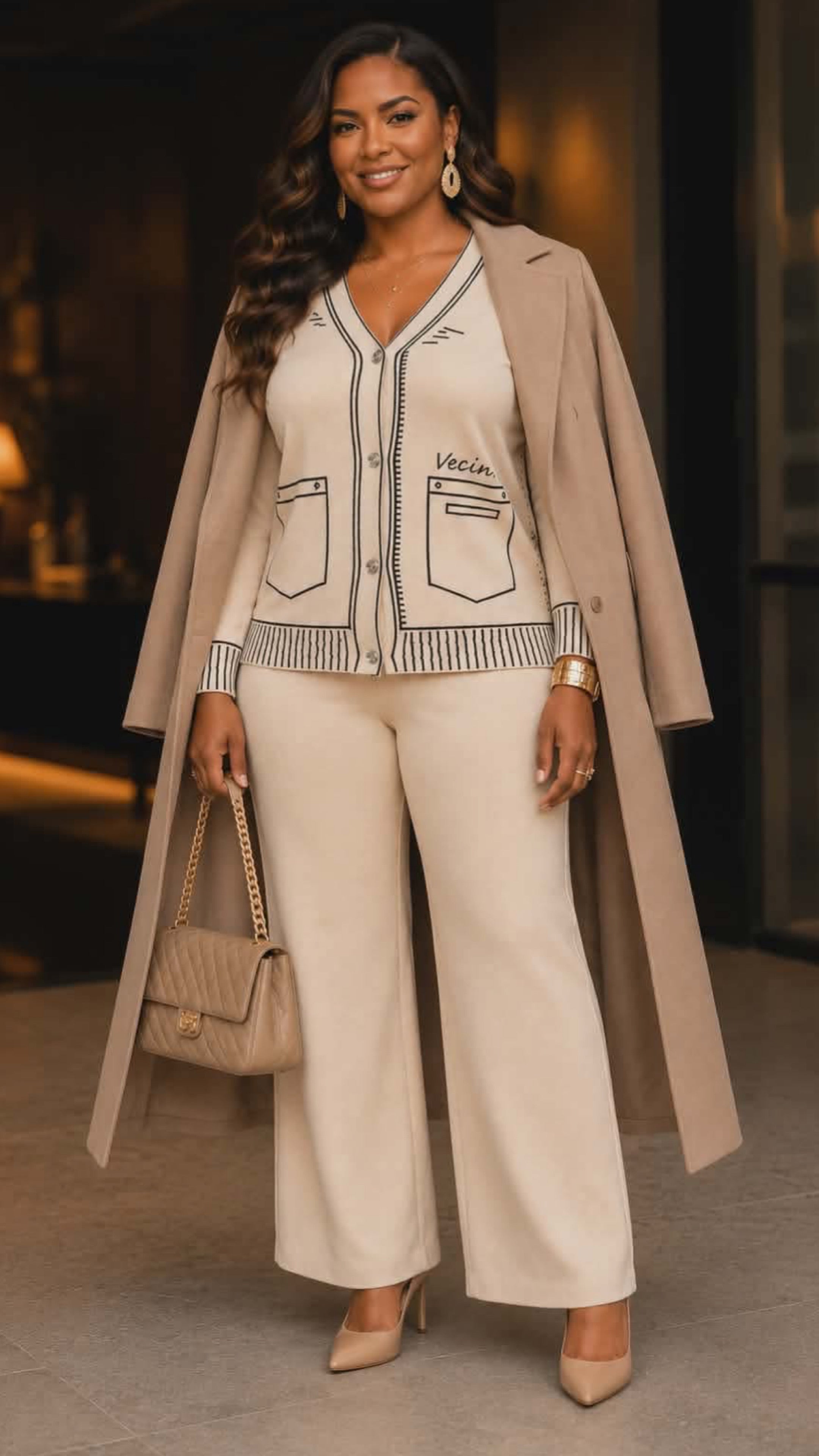 012225 The Beige Parisian Lounge Set.