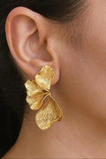 051426 Gold Blooming Petal Flower Earrings