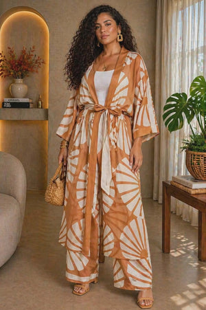 042526 The Sunset Kimono & Wide Legs Pant set