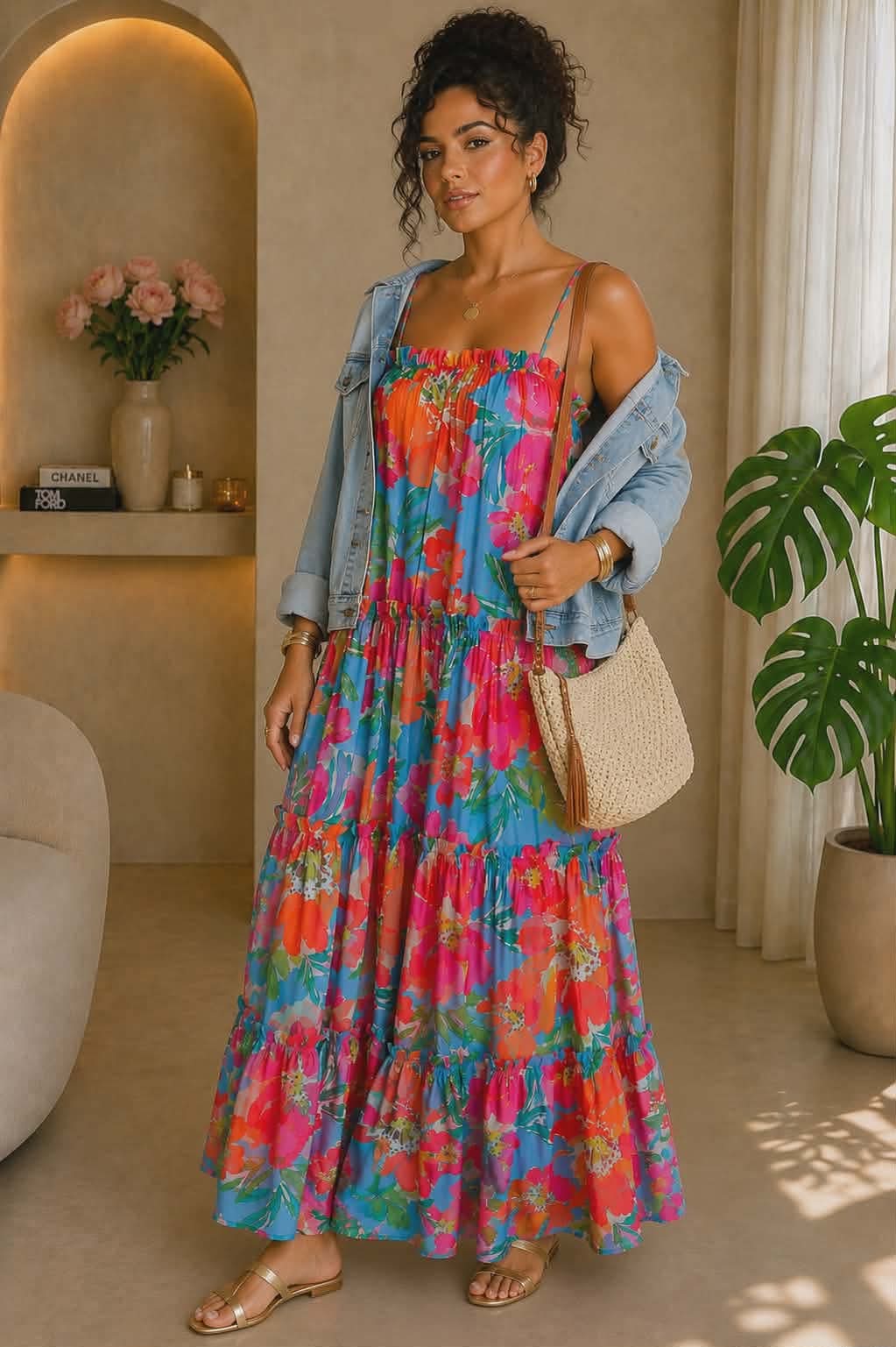 042226 The Vibrant Bloom Goddess Maxi Dress