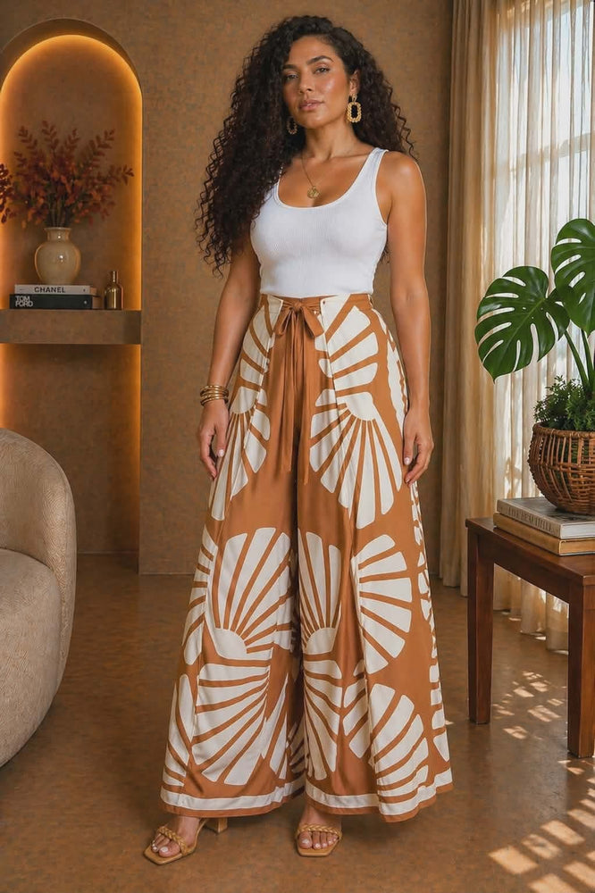 042526 The Sunset Kimono & Wide Legs Pant set
