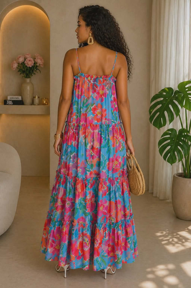 042226 The Vibrant Bloom Goddess Maxi Dress