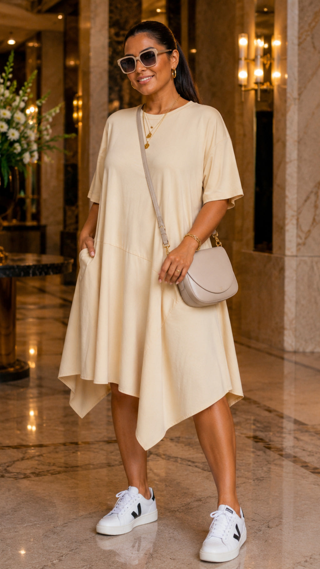 The Light Beige Oversized Poplin Dress Preorder