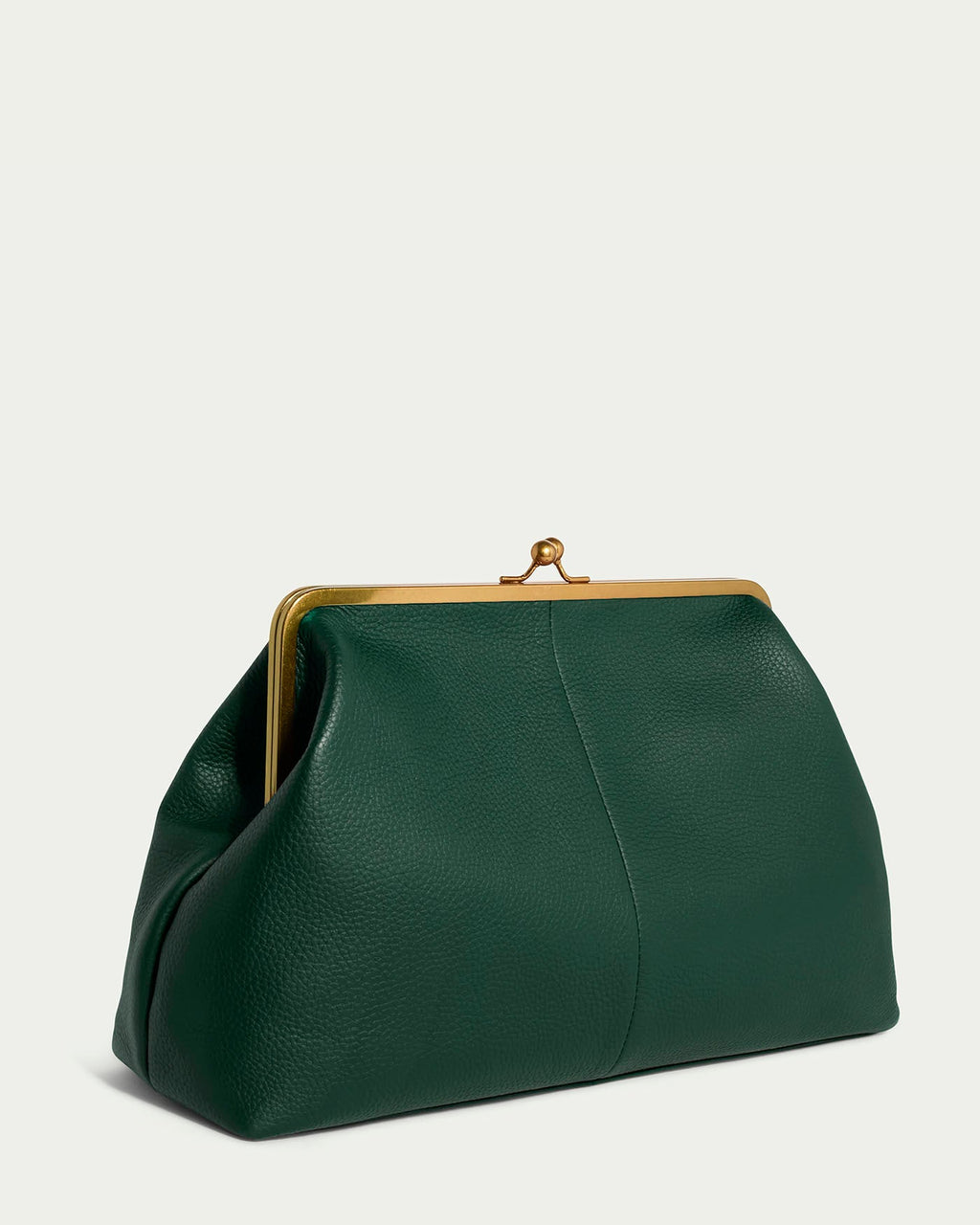 Grace Raffia Oversized Kiss Lock Clutch - Deep Emerald