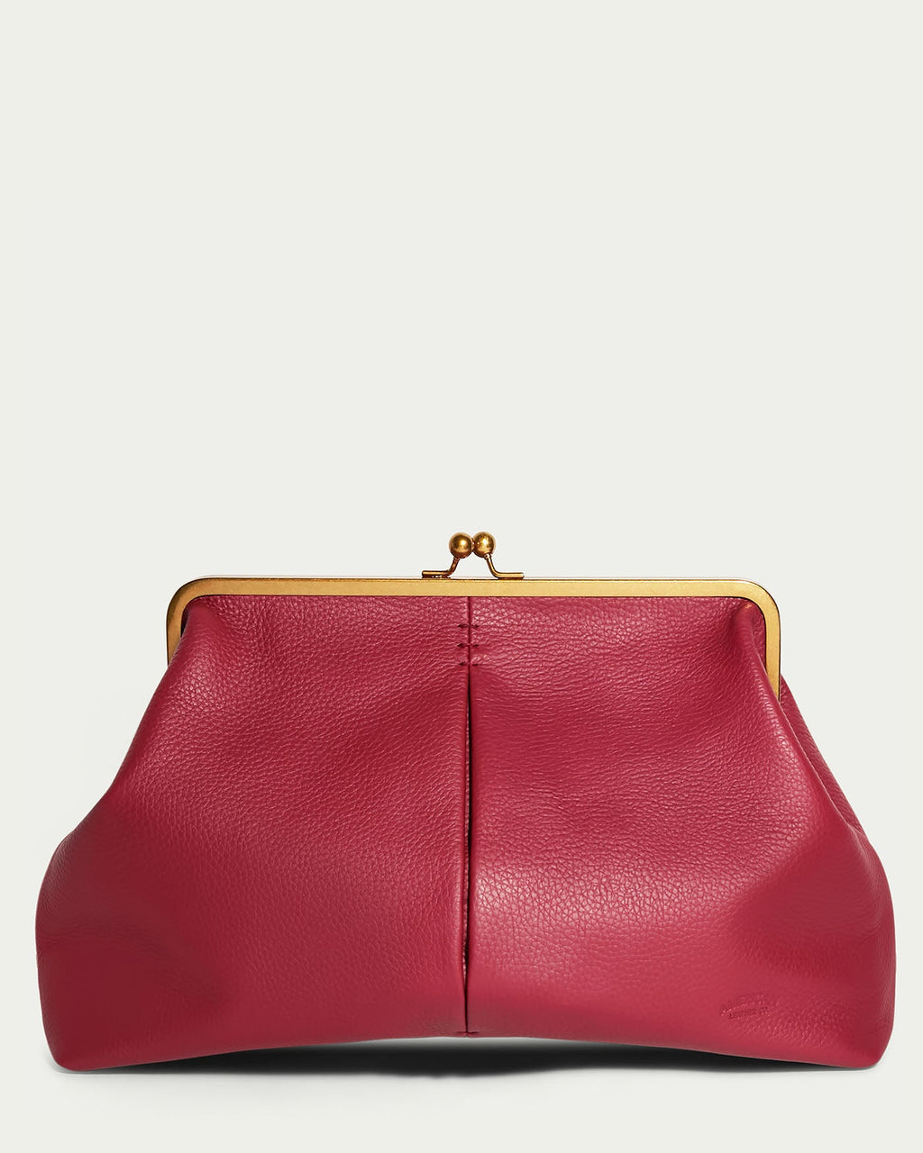 Grace Raffia Oversized Kiss Lock Clutch - Amanrath Red