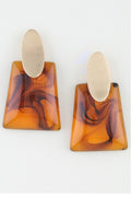 Gold Abstract Marble Stone Fashion Earrings