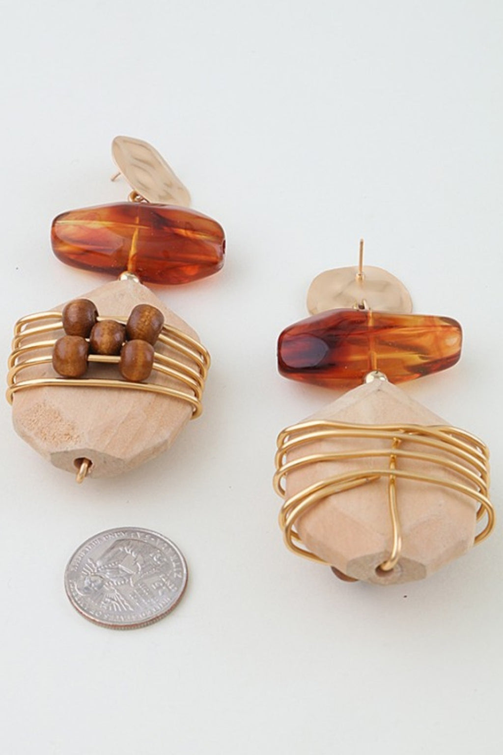 Abstract Historic Pillar Drop Earrings