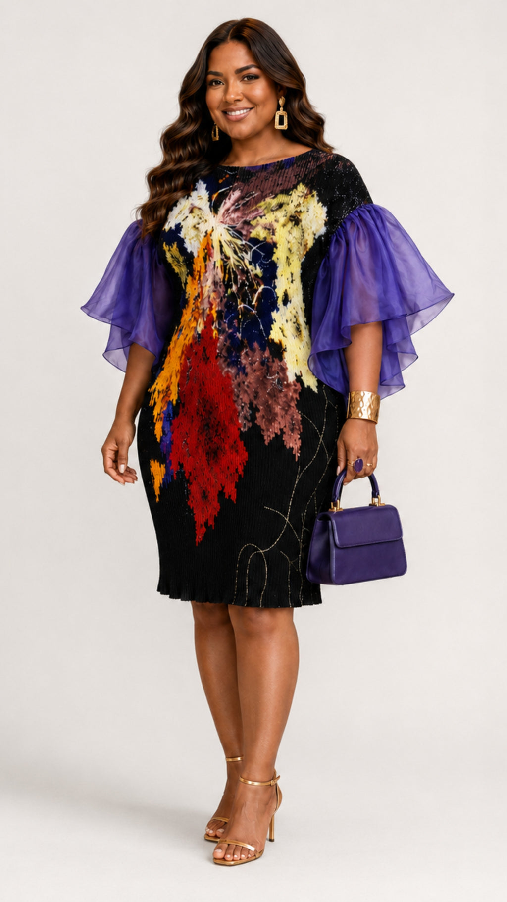 The Amethyst Art Pleated Dress