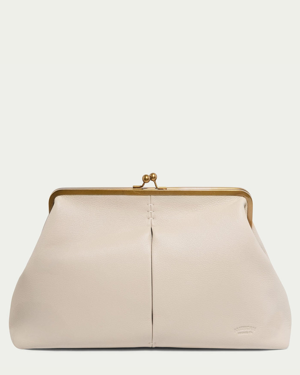 Grace Raffia Oversized Kiss Lock Clutch - Ecru