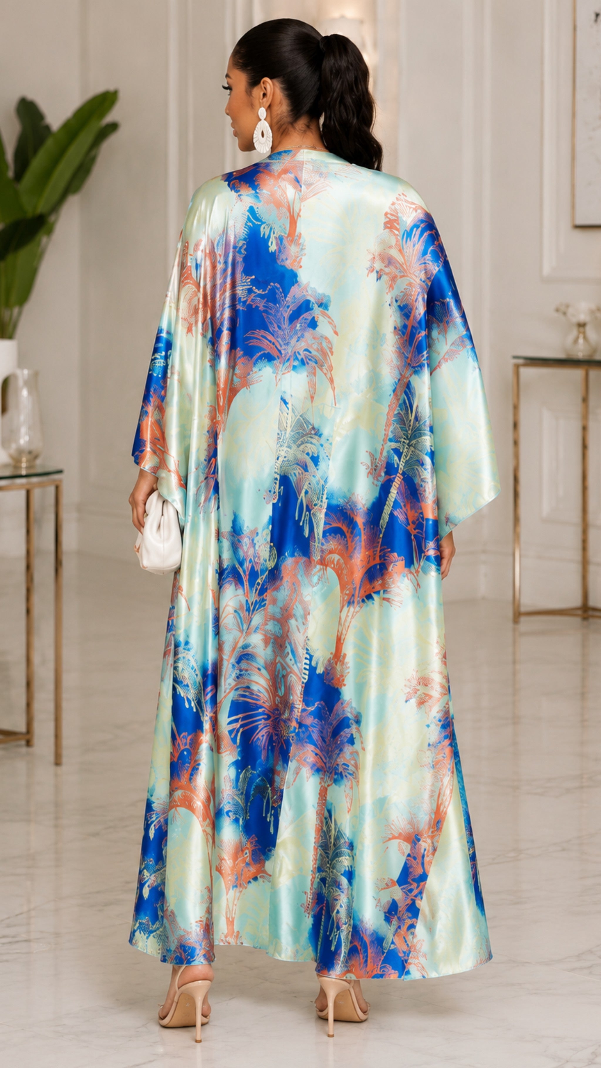 030123 The Orange Coconut Tree Island Duster One Size Fit All