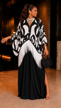The Monochrome Rose Fringe Maxi Dress One Size Fit All Small to 2XL