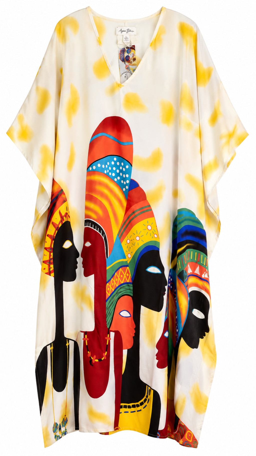 The Cream Lady Tribal Kaftan Dress Lounge Wear One Size fit All S to 3XL