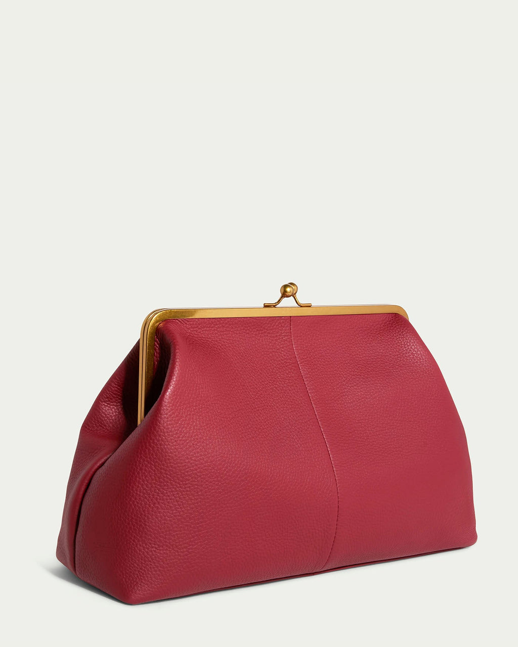 Grace Raffia Oversized Kiss Lock Clutch - Amanrath Red