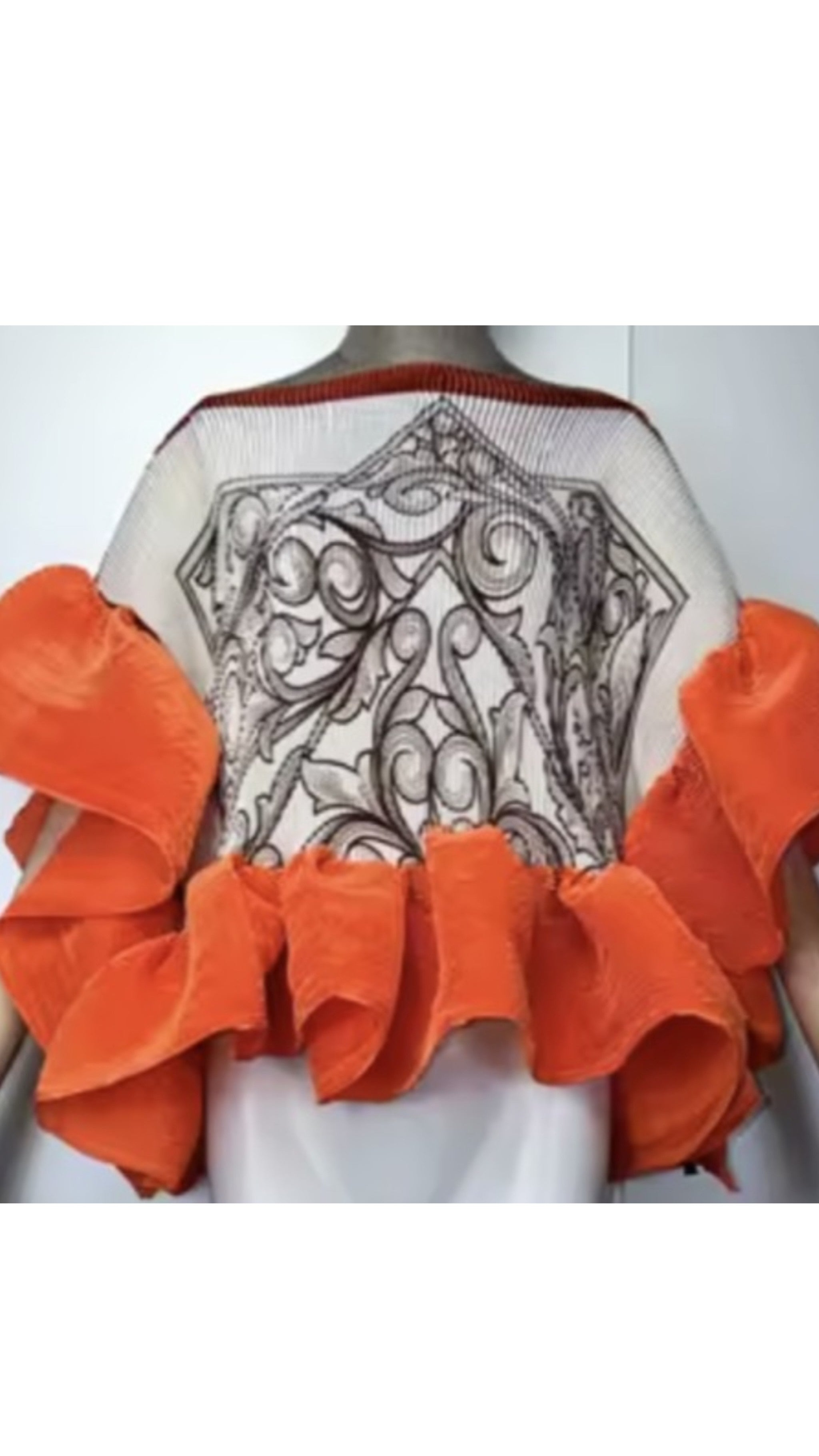 The Orange Combo Drama Ruffle Statement Tunic One Size Fit All
