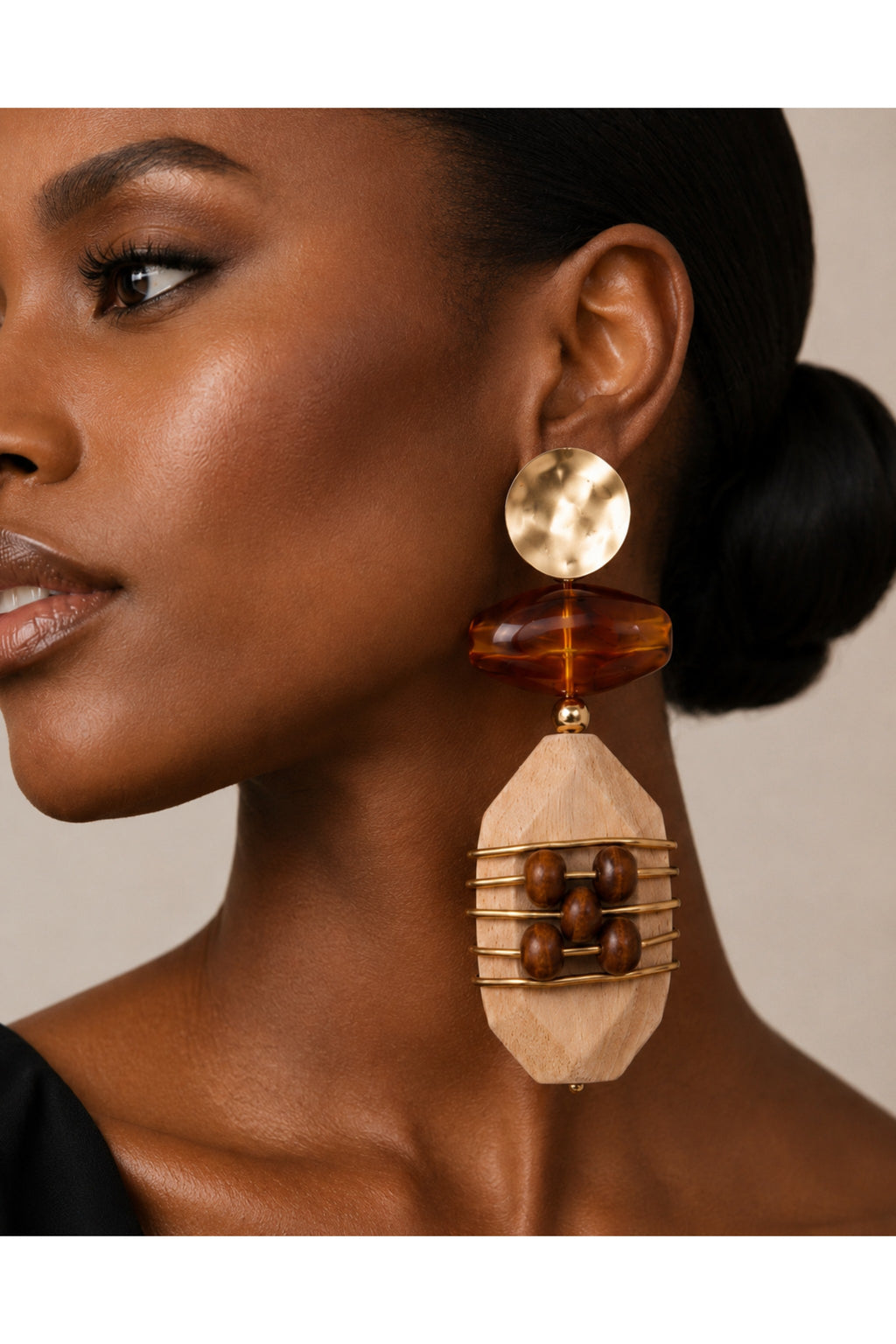 Abstract Historic Pillar Drop Earrings