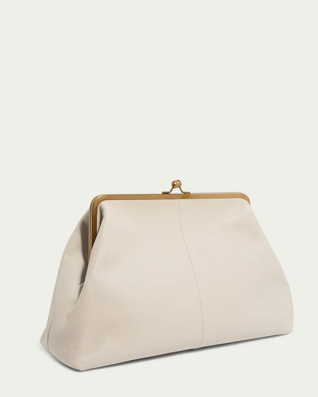 Grace Raffia Oversized Kiss Lock Clutch - Ecru