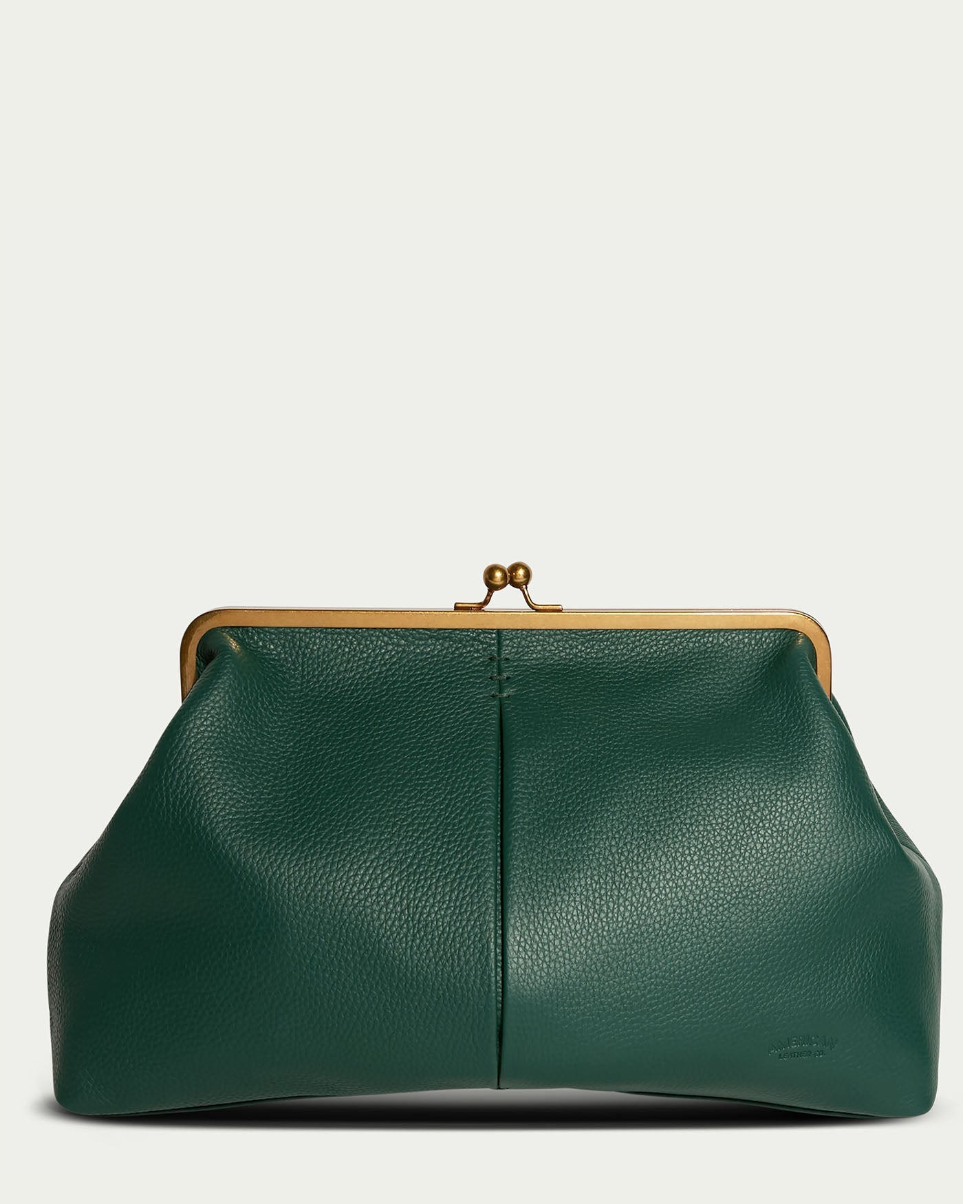 Grace Raffia Oversized Kiss Lock Clutch - Deep Emerald