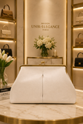 Grace Raffia Oversized Kiss Lock Clutch - Ecru