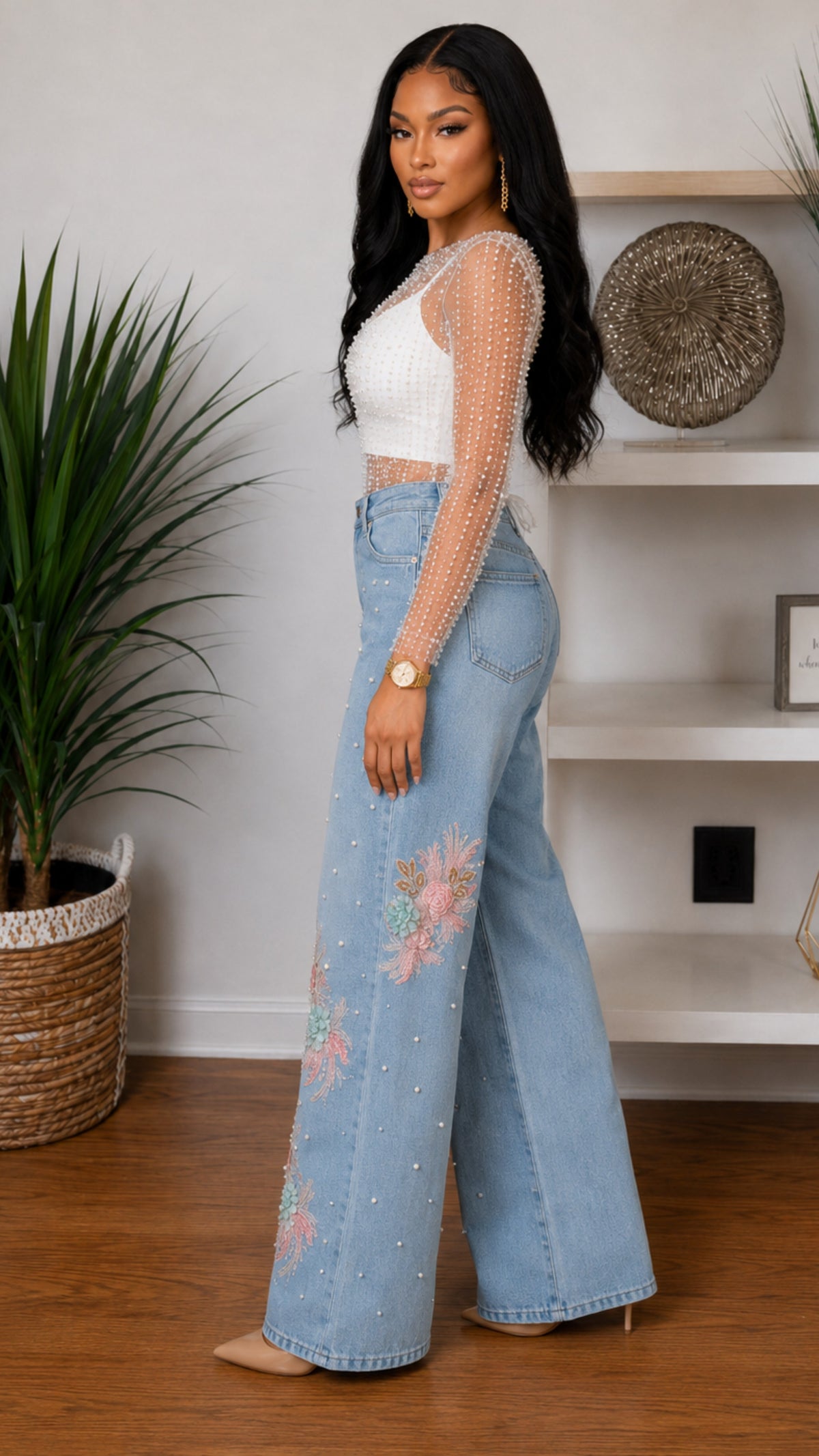 112025 Pearl Blossom Denim Pant
