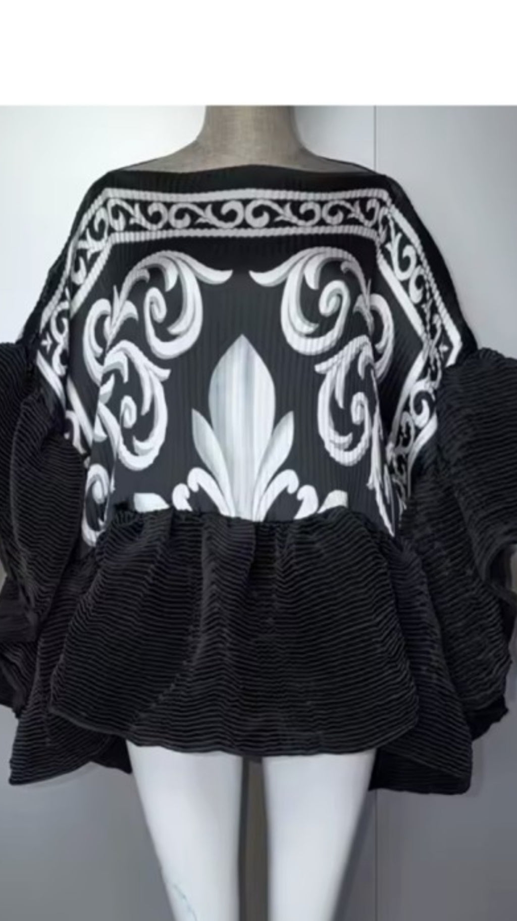 The Black Combo Drama Ruffle Statement Tunic One Size Fit All