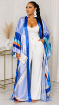 030123 Blue Abstract One Size Fit All Duster