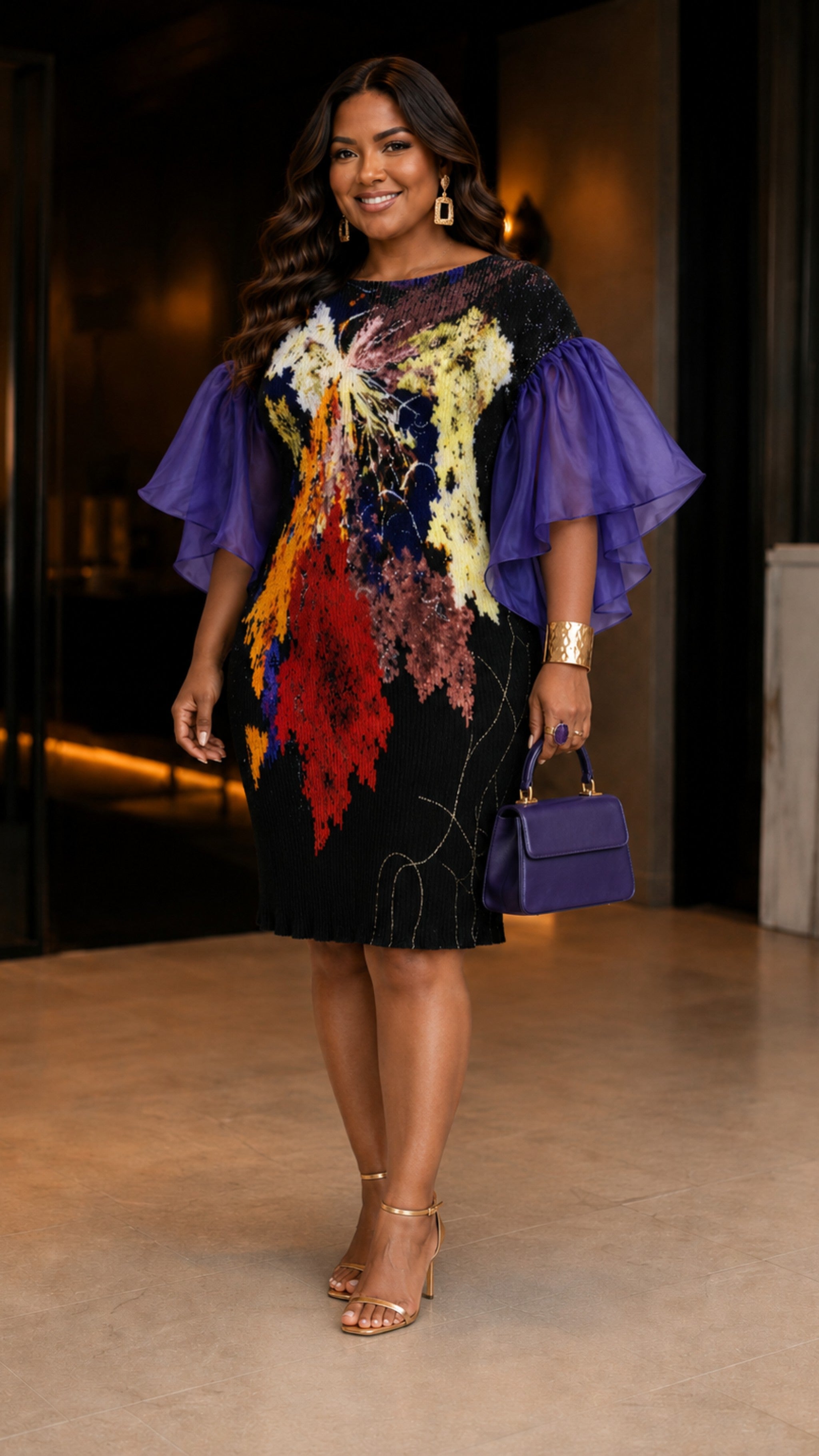 The Amethyst Art Pleated Dress