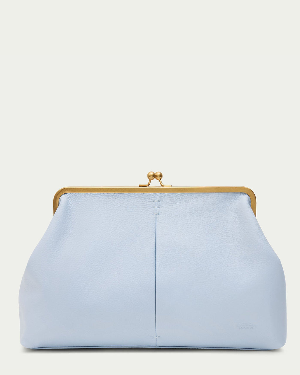 Grace Raffia Oversized Kiss Lock Clutch - Sea Breeze