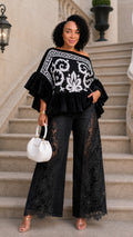 The Black Combo Drama Ruffle Statement Tunic One Size Fit All