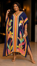 Leaf beach Party Kaftan Dress Lounge Wear One Size fit All S to 3XL