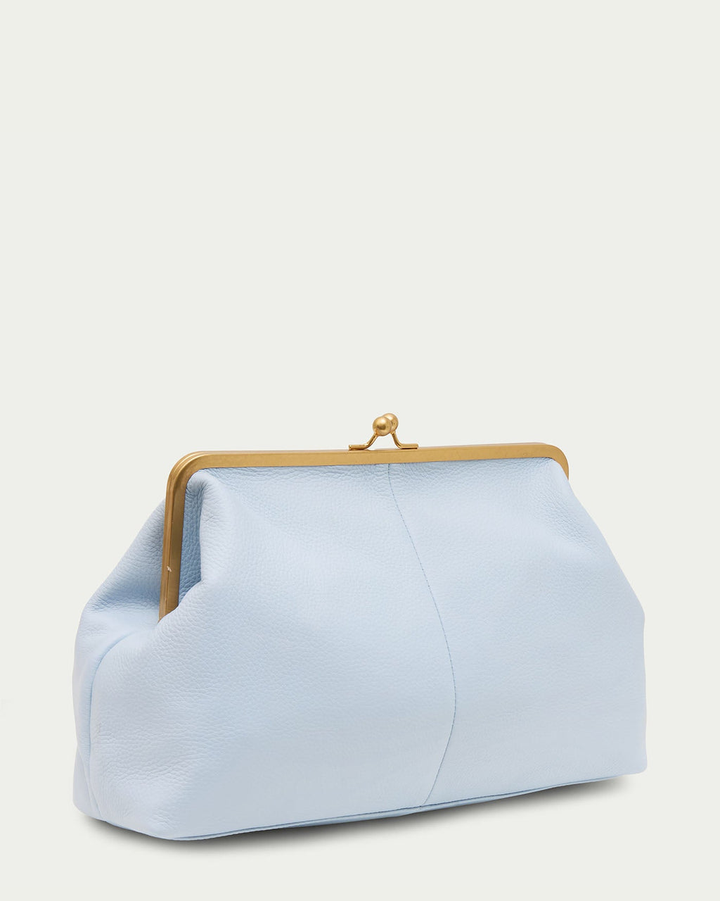 Grace Raffia Oversized Kiss Lock Clutch - Sea Breeze