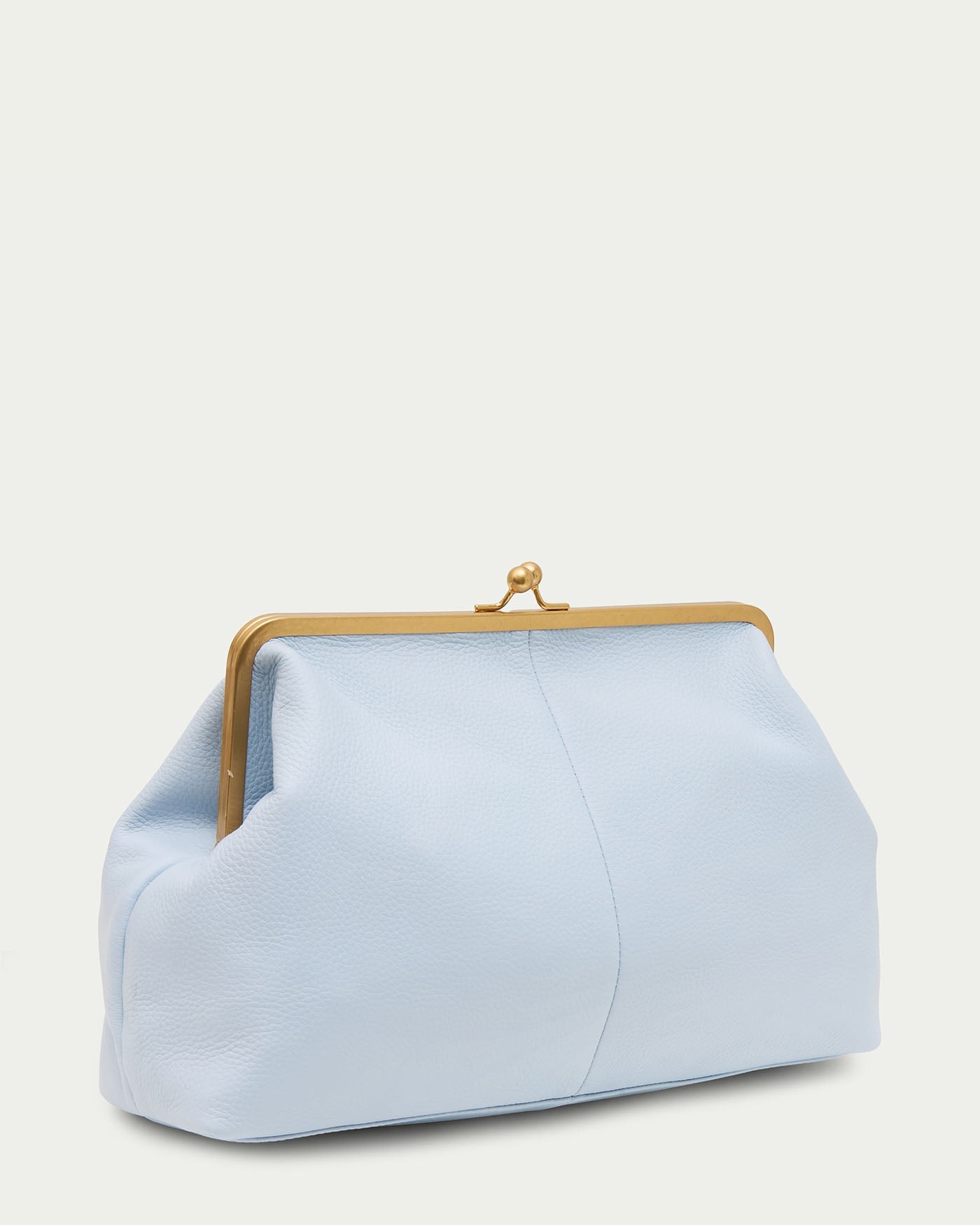 Grace Raffia Oversized Kiss Lock Clutch - Sea Breeze