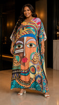 The Face Tribal Printed Kaftan Dress Lounge Wear One Size fit All S to 3XL