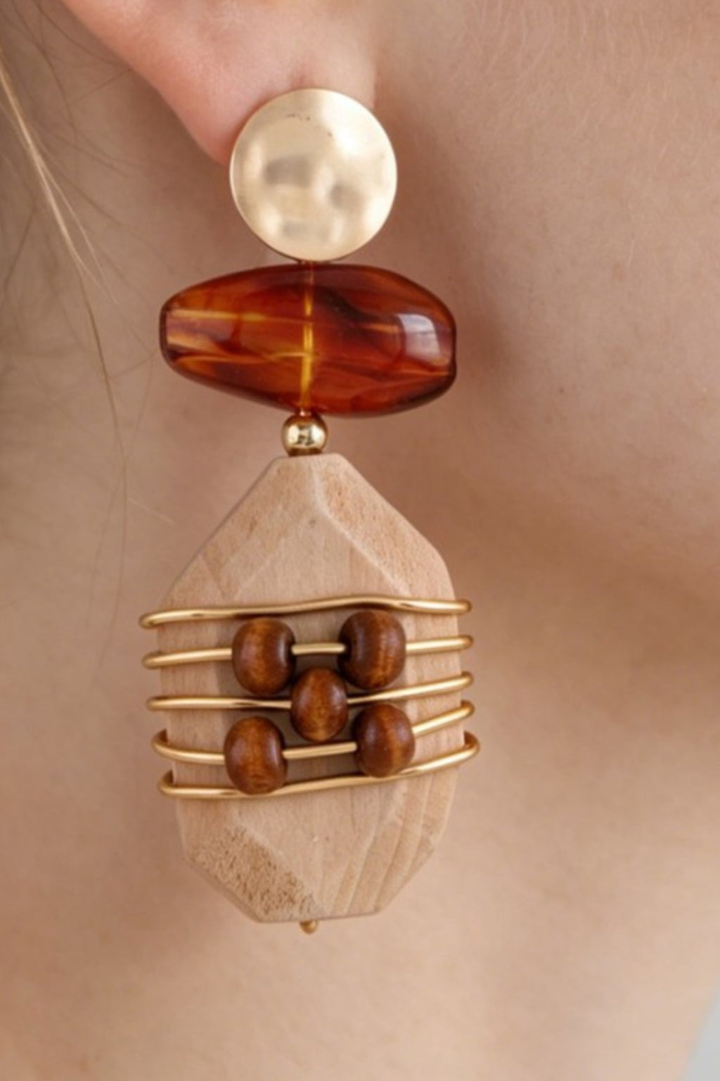 Abstract Historic Pillar Drop Earrings