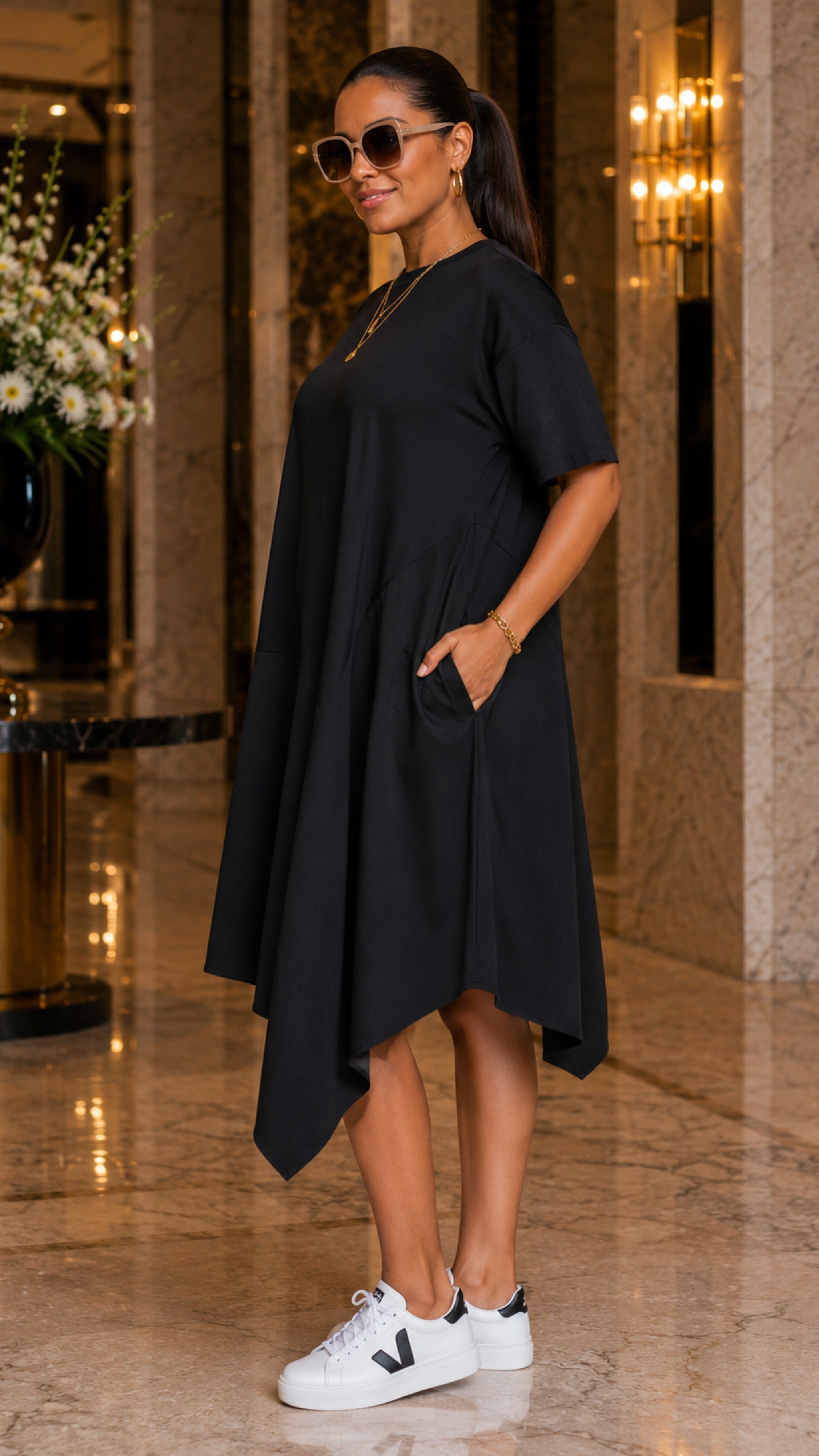 The Black Oversized Poplin Dress Preorder
