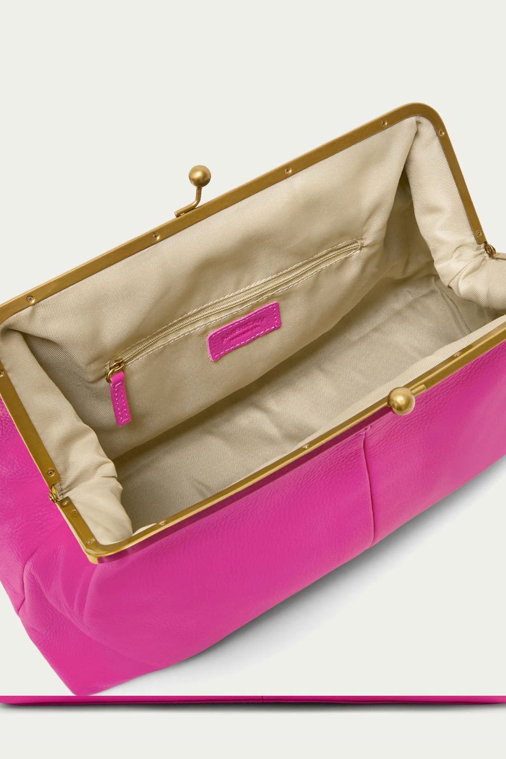 Grace Raffia Oversized Kiss Lock Clutch - Knockout Pink