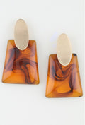 Gold Abstract Marble Stone Fashion Earrings