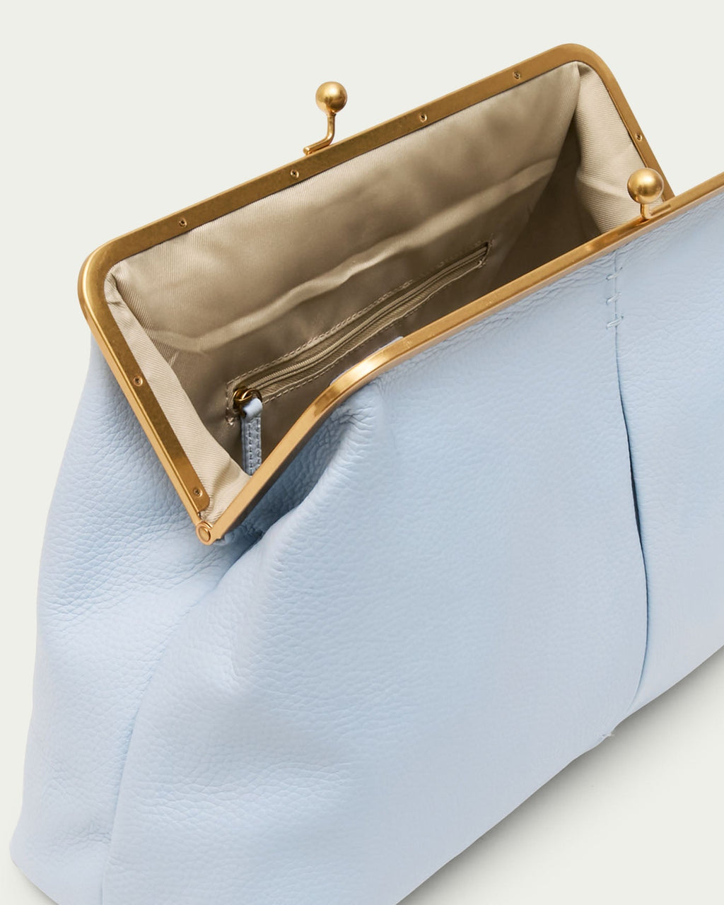 Grace Raffia Oversized Kiss Lock Clutch - Sea Breeze