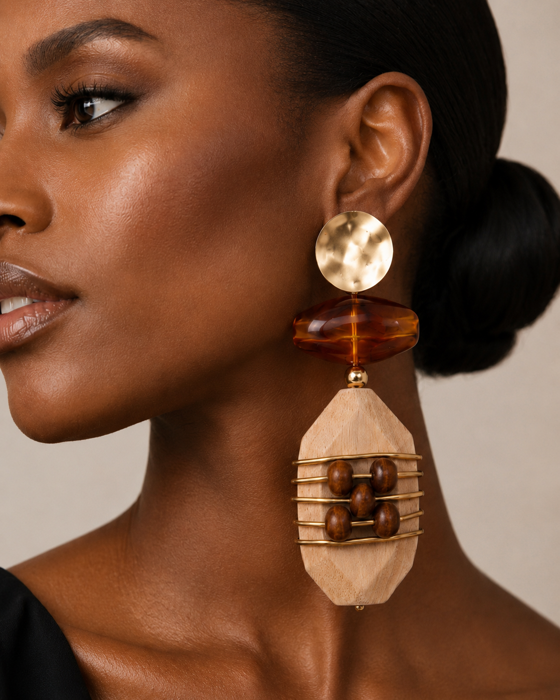 Abstract Historic Pillar Drop Earrings