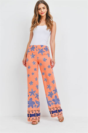 PEACH FLORAL PANTS