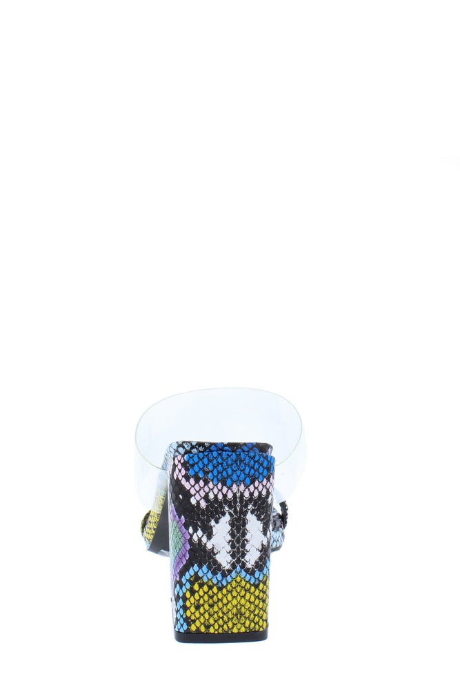The Yellow Multi Snake Print  Women's Heel