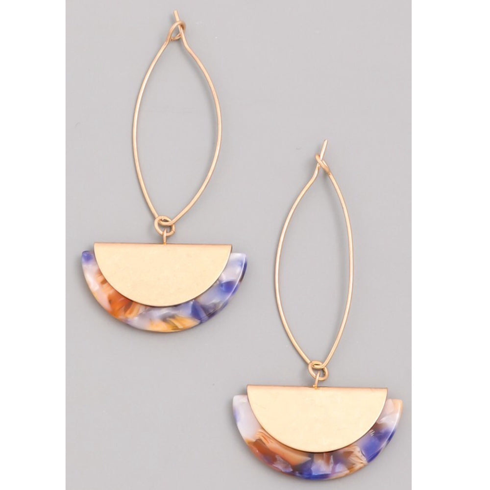 061322 Multi Color & Gold Drop Earrings